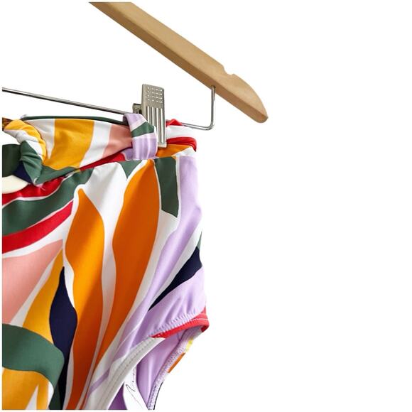 Anne Cole TROPICAL MULTI Plus High-Waist Belted Bikini Swim Bottom Size Large - Picture 6 of 11